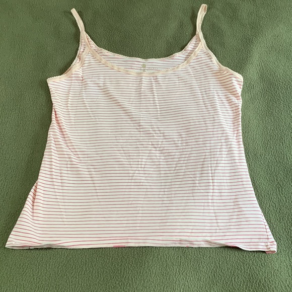 Victoria’s Secret organic pink and white tank top and boy shorts set.  Size M. - Picture 2 of 9